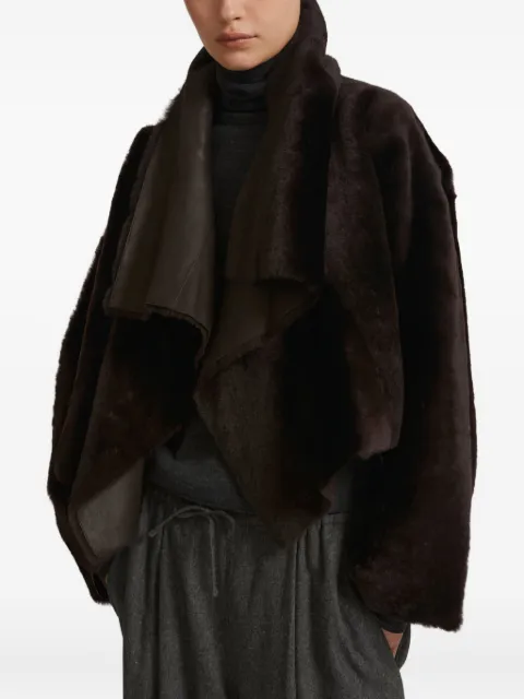 Yves Salomon draped lambskin jacket Brown 24WYV61745MERL