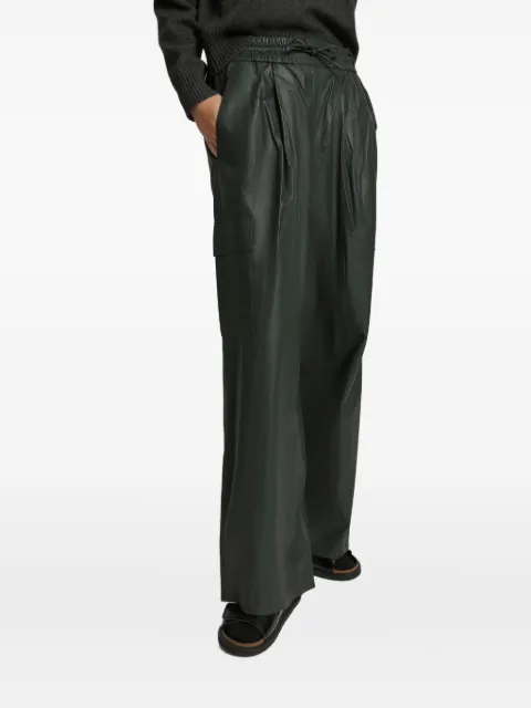 Yves Salomon pleated cargo trousers Green 24WYP201XXAPAR