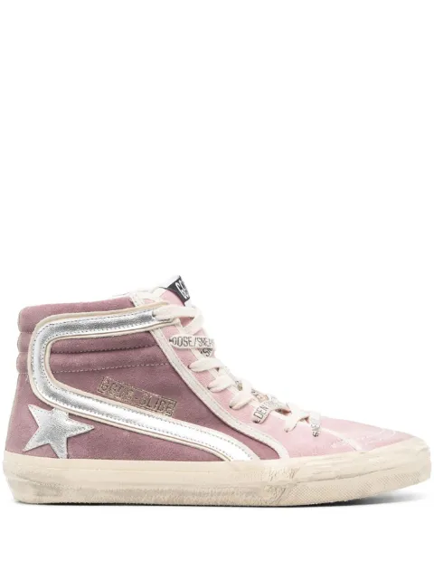 Golden Goose Slide high-top suede sneakers Pink GWF00115F00471045406
