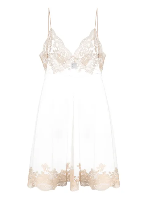 Carine Gilson Calais-Caudry lace slip dress Neutrals AG0380TIW23