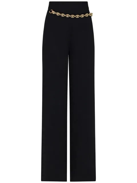 Rabanne chainmail-detail wool-cashmere trousers Black 23AMPA278ML0239