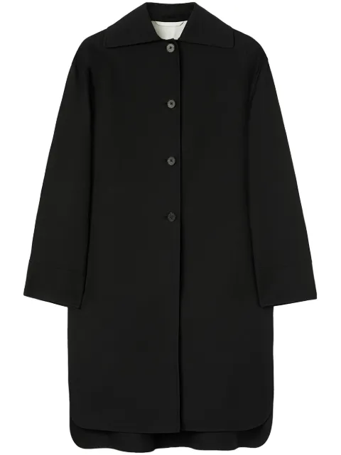 Jil Sander asymmetric-hem cotton coat Black J04AA0002J45078