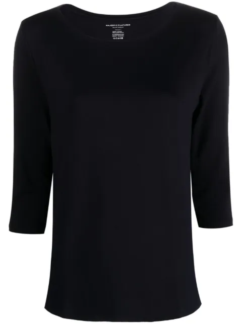 Majestic Filatures boat-neck jersey top Blue M001FTS571