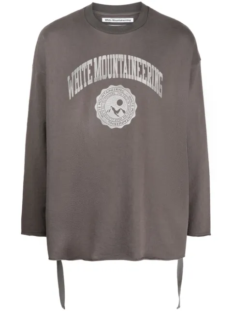 White Mountaineering logo-print draped-strap sweatshirt Grey WM2371501