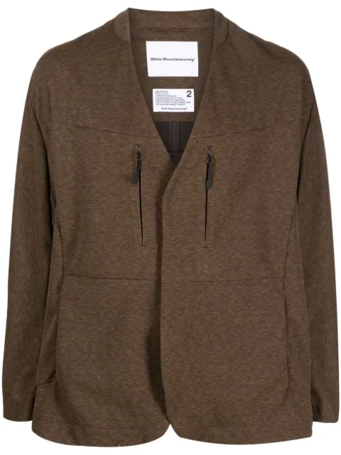 White Mountaineering V-neck long-sleeve jacket Brown WM2371208