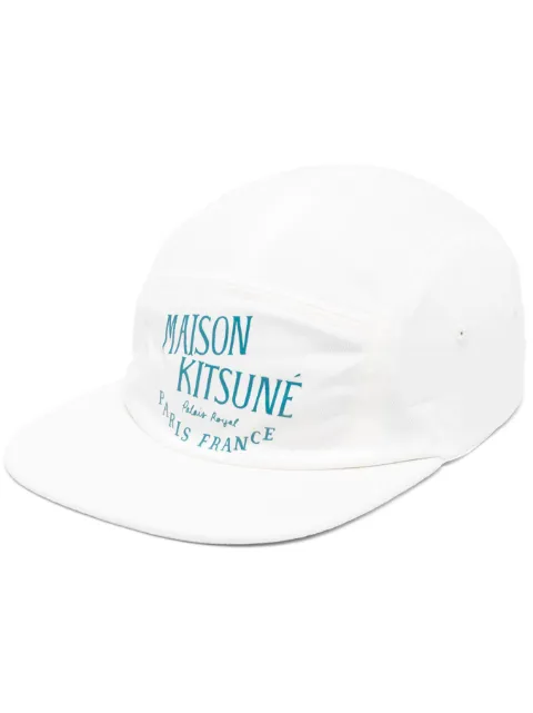 Maison Kitsuné logo-print cotton cap White LM06102WW0088