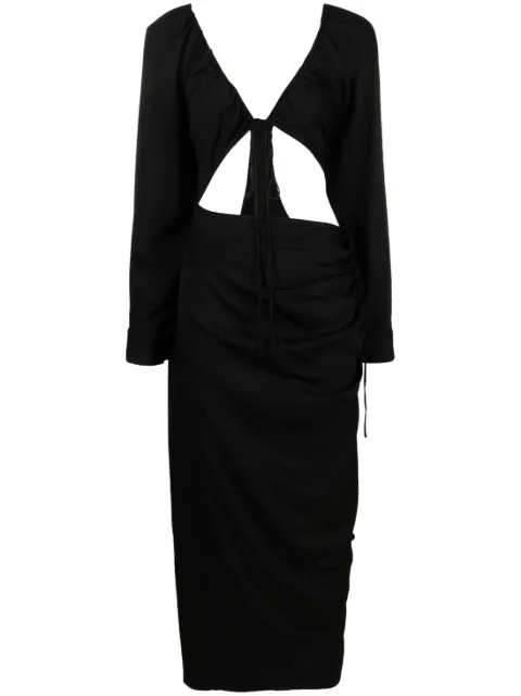Christopher Esber cut-out long-sleeved dress Black 23013130
