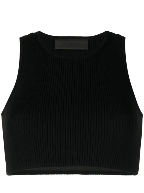 FEAR OF GOD ESSENTIALS logo-patch ribbed crop top Black 192SP235340FW
