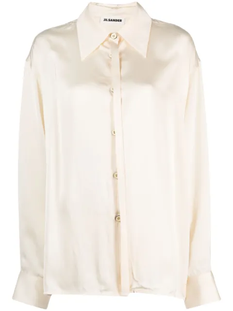 Jil Sander long-sleeve buttoned shirt Neutrals J02DL0150J65022