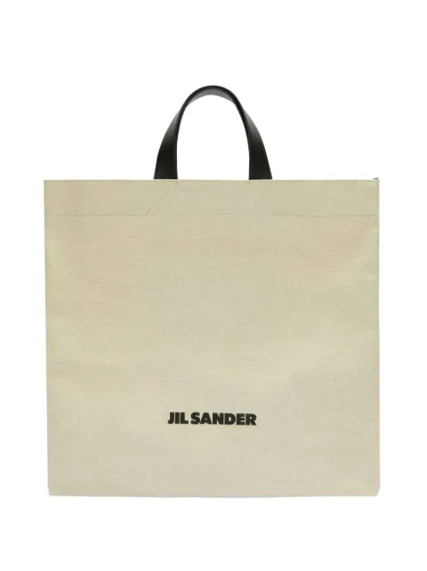 Jil Sander logo-print cotton tote bag Neutrals J07WC0024P4917