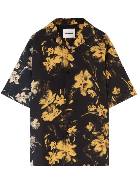 Jil Sander floral-print cotton shirt Black J61DL0003J65160