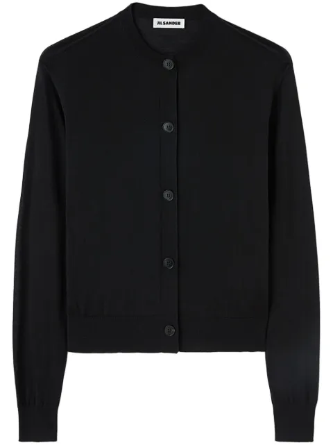 Jil Sander fine-knit crew-neck cardigan Black J01HP0004J14501