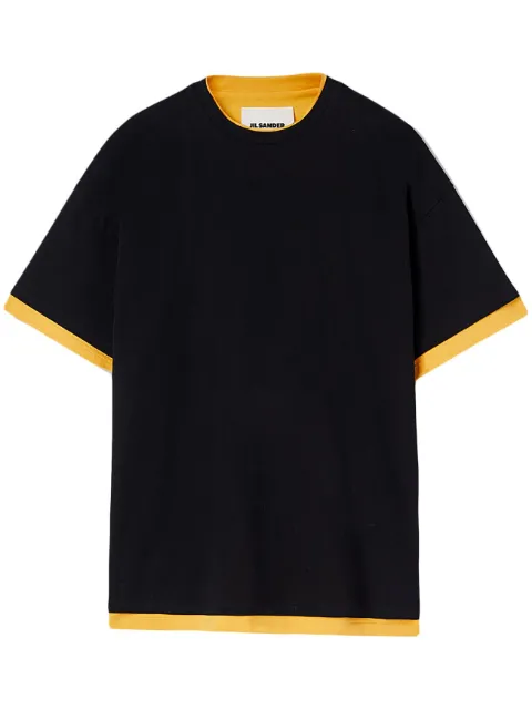 Jil Sander logo-print two-tone T-shirt Black J61GC0002JTN233