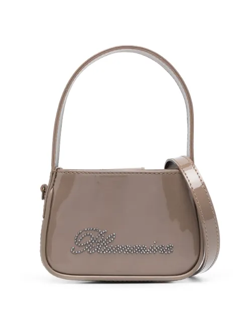 Blumarine crystal-embellished logo mini bag Brown 4W001A