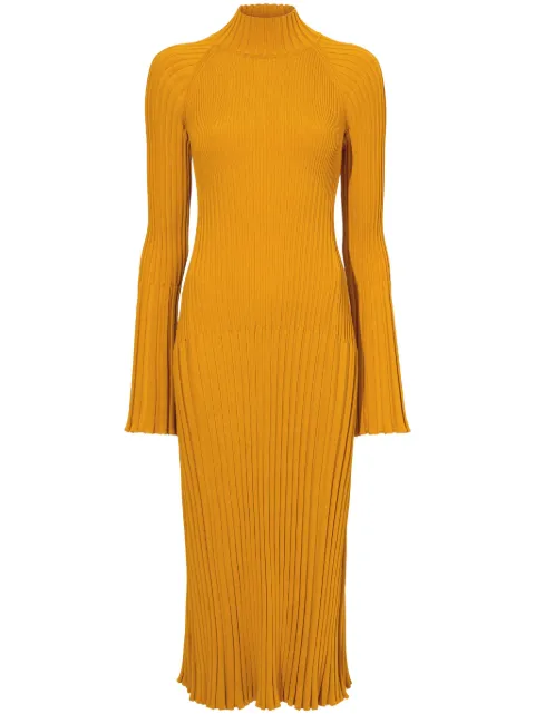 Proenza Schouler roll-neck ribbed midi dress Orange R2417118KY308