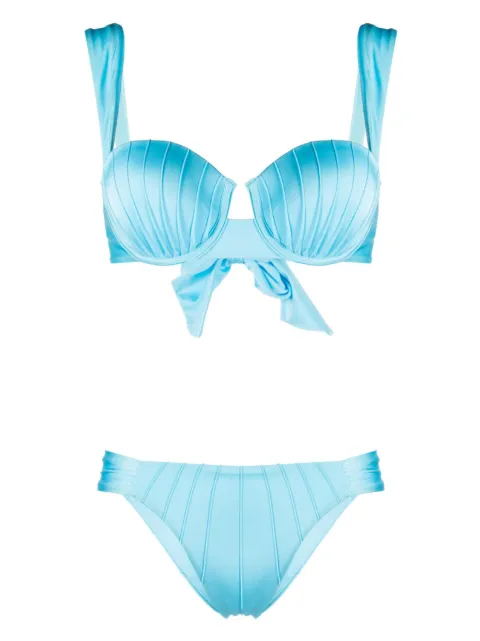 Noire Swimwear underwire-cup tie-fastening bikini set Blue NSW382