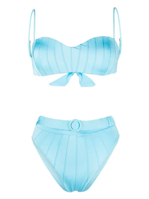 Noire Swimwear high-waist belted bikini set Blue NSW379