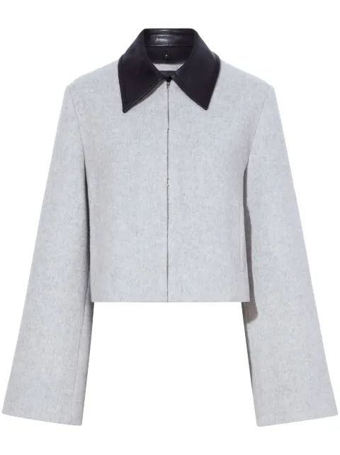 Proenza Schouler Bridget leather-collar cropped jacket Grey R2412006BAW139M