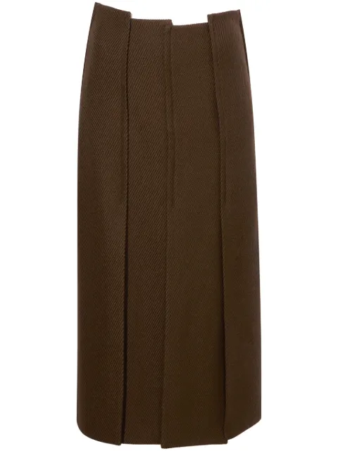 Proenza Schouler high-waist twill midi skirt Brown R2415006AW136