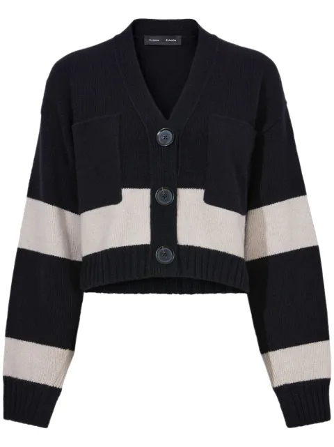 Proenza Schouler Sofia striped wool-blend cardigan Black R2417137KW153