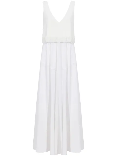 Proenza Schouler Lynda fringed layered maxi dress White R2413006BY293