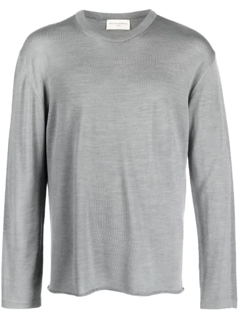 Officine Generale long-sleeve knitted jumper Grey W23MKNT304PRE
