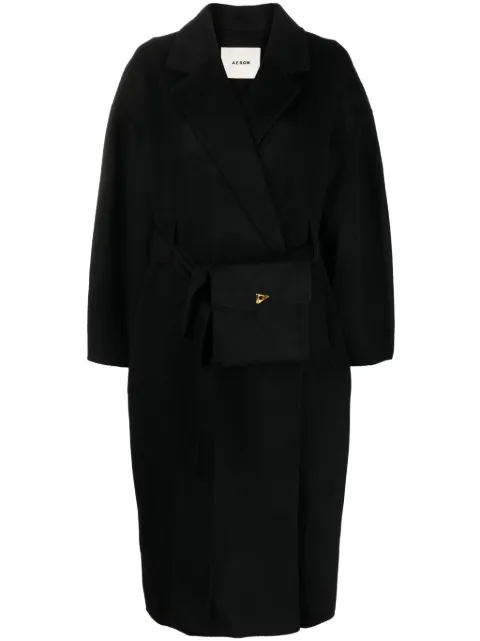 AERON Hutton belted coat Black CO105