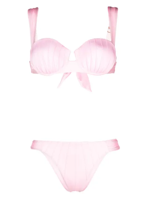 Noire Swimwear underwire-cup tie-fastening bikini set Pink NSW382