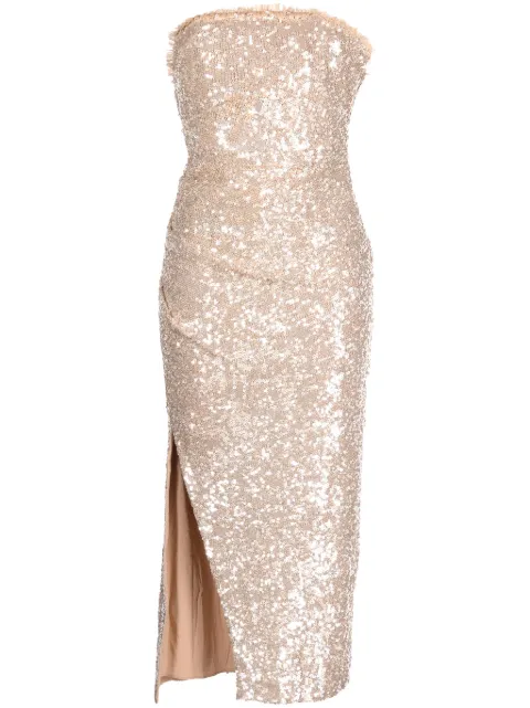 Needle & Thread Stellar Gloss strapless dress Brown DGCTD2RPF23SCG