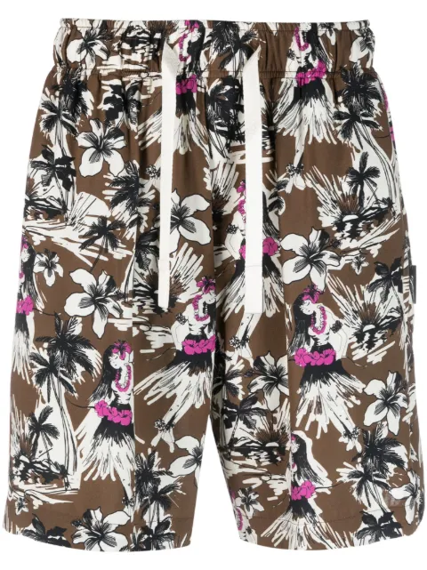 Palm Angels all-over graphic-print shorts Brown PMCB051E23FAB0026104