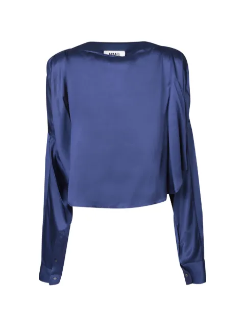 MM6 Maison Margiela oversized cut-out satin shirt Blue S52DT0020S54450