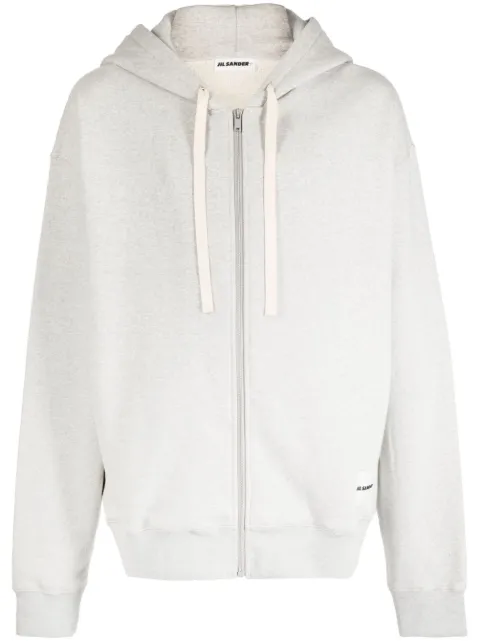 Jil Sander logo-patch cotton cardigan Grey J47HG0101J20010