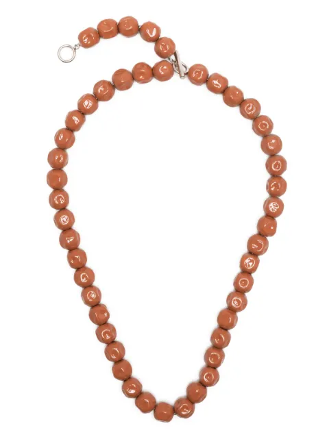 Jil Sander enamel beaded necklace Brown J30UU0006J12025