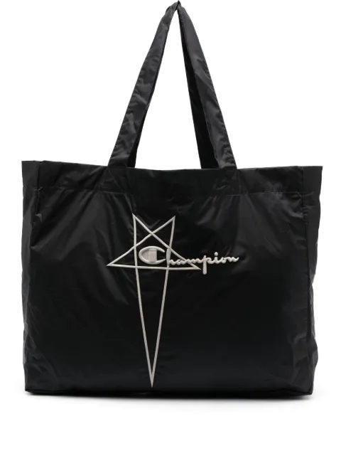 Rick Owens logo-embroidered tote bag Black CM02C5790CHNY
