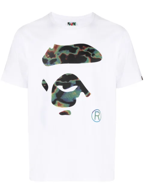 A BATHING APE® logo-print cotton T-shirt White 0ZXTEM110029KWHX