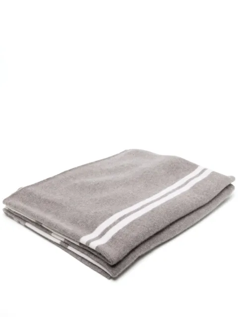 James Perse stripe-detail cashmere throw Grey HCG9411