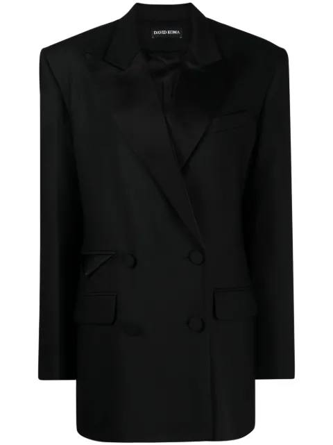 David Koma double-breasted tuxedo blazer Black AW23DK11J