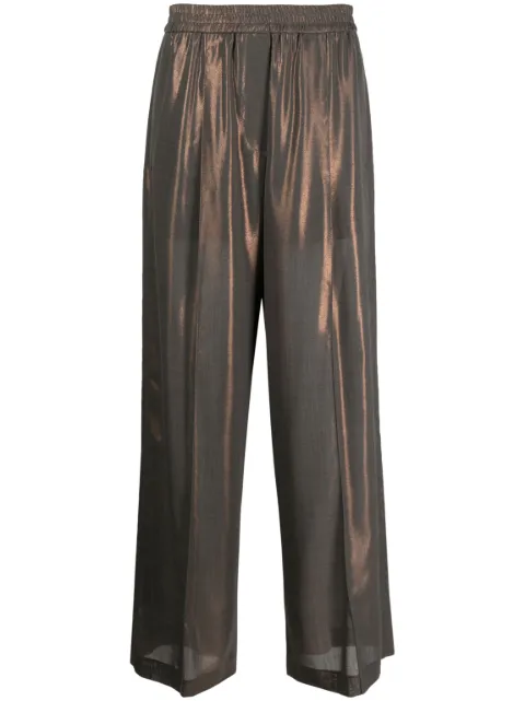 Brunello Cucinelli metallic wide-leg trousers Metallic MP87LP8393CYE55