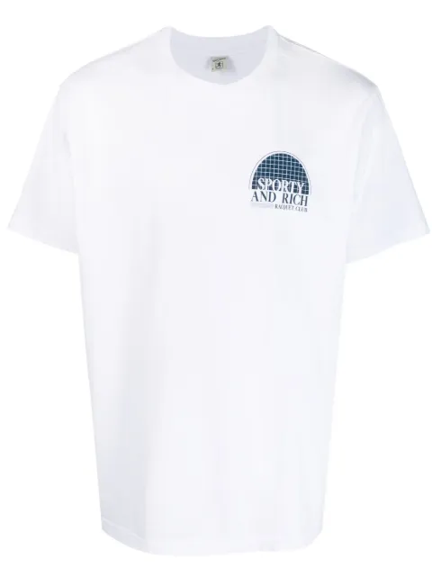 Sporty & Rich logo-print cotton T-shirt White TS923WH