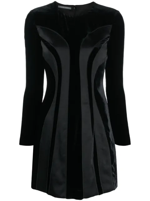 Alberta Ferretti tonal velvet minidress Black AEF232M04465139
