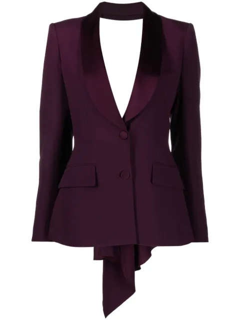 Alberta Ferretti cut-out V-neck blazer Purple AEF232M05015118