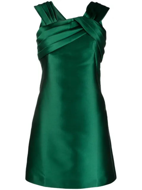 Alberta Ferretti pleated mikado minidress Green AEF232U04266625