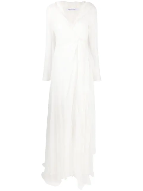 Alberta Ferretti wrap-design V-neck dress White AEF232U04306614