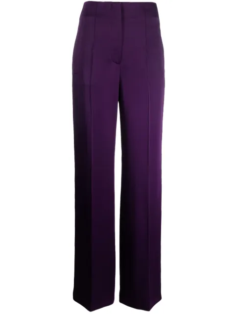 Alberta Ferretti pleat-detail straight-leg trousers Purple AEF232U03116618