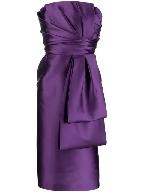 Alberta Ferretti bow-detail asymmetric midi dress Purple AEF232U04396625