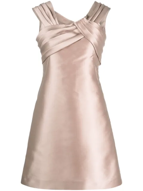 Alberta Ferretti pintucked satin minidress Pink AEF232U04266625