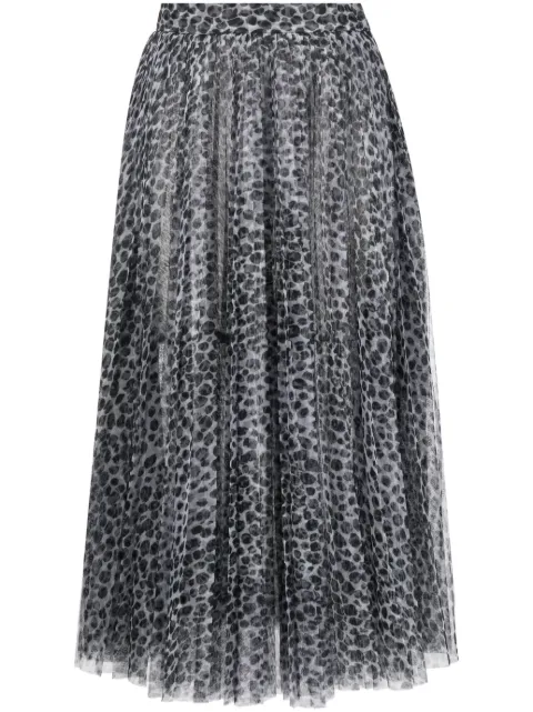 Philosophy Di Lorenzo Serafini animal-print pleated midi skirt Black A01205746