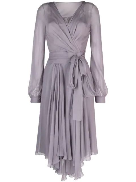 Alberta Ferretti asymmetric midi wrap dress Purple AEF232U04566614