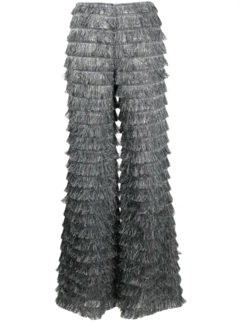 Alberta Ferretti wide-leg fringed trousers Grey AEF232U03386641