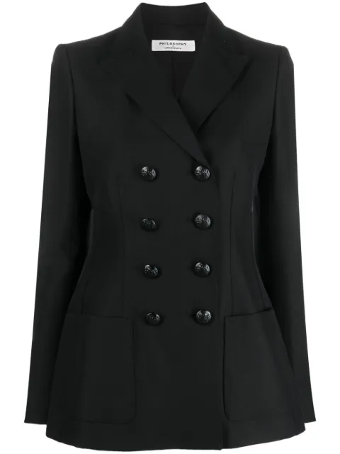 Philosophy Di Lorenzo Serafini embossed-buttons double-breasted blazer Black A05025727